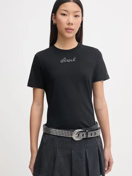 Diesel tricou basic pentru femei din negru