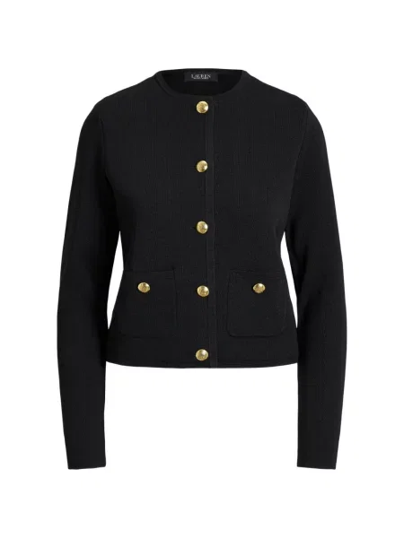 Dugo kardigan Lauren Ralph Lauren s okruglim izrezom crna