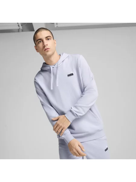 PUMA bluza z kapturem Essentials z małym dwukolorowym logo No. 1 Odzież S niebieski