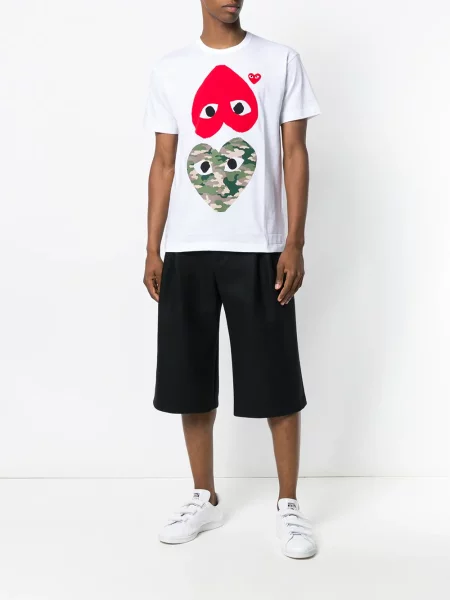 Raštuotas marškinėliai Comme Des Garçons Play balta