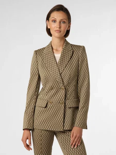 Marc Cain Collections Blezer Kobiety zielony|beżowy|brązowy wzorzysty 44