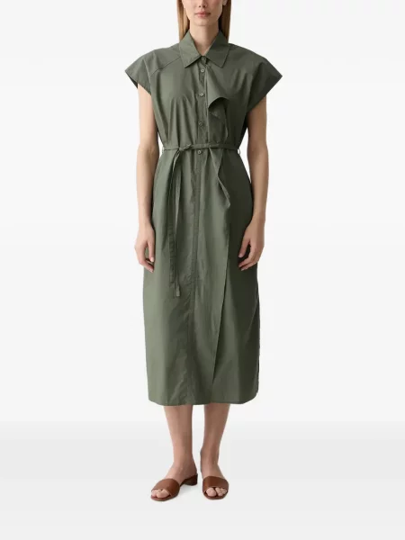 Cu centură rochie tip cămașă Benetton fără mâneci cu legături verde
