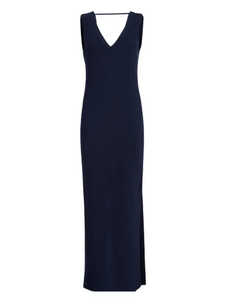 Rochie maxi Brunello Cucinelli tricotate de costum albastru