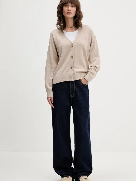 Кардиган з домішкою вовни Guess Jeans легкий чорний