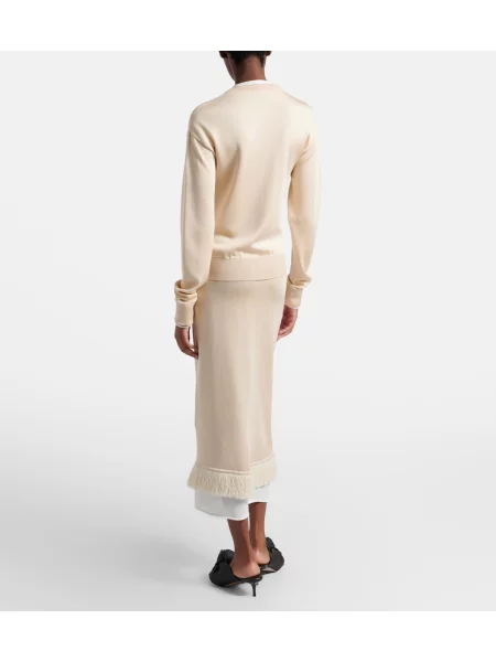 Fustă midi Bottega Veneta de mătase