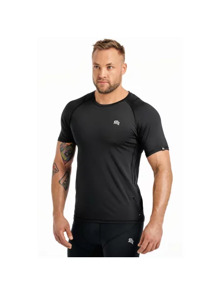 Koszulka fitness szybkoschnąca Rough Radical Vital Zip czarna