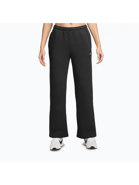 Pantaloni pentru femei Nike Studio Fleece total black/sail negru