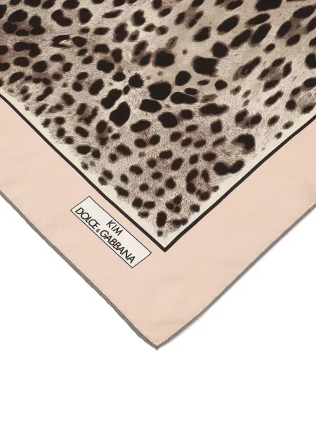 Hedvábný leopardí šál Dolce & Gabbana s potiskem