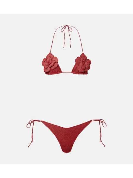 Bikini Oseree cu model floral roșu