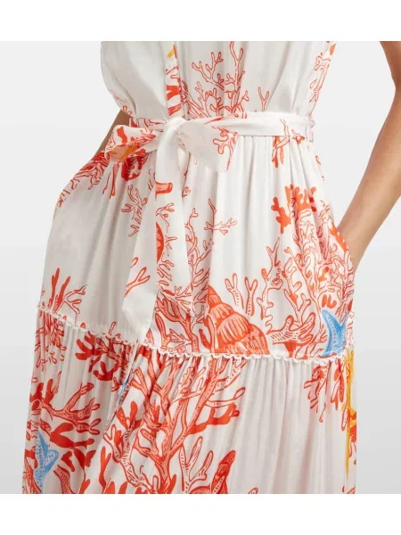 Rochie tip cămașă Poupette St Barth cu imagine de costum alb