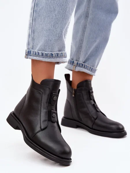 Botine D&a din piele negru