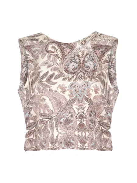 Crop top Soallure z wzorem paisley
