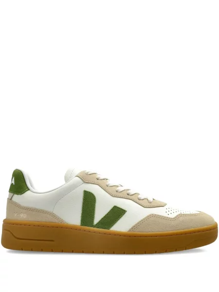 Sneakerși Veja din piele de căprioară alb