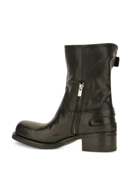 Botine Officine Creative din piele cu cataramă negru