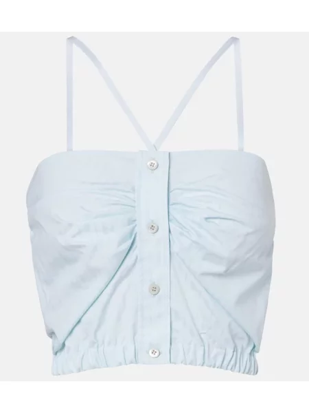 Top Prada din poplin albastru