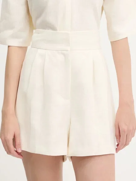 Undress Code szorty gładkie high waist beżowy