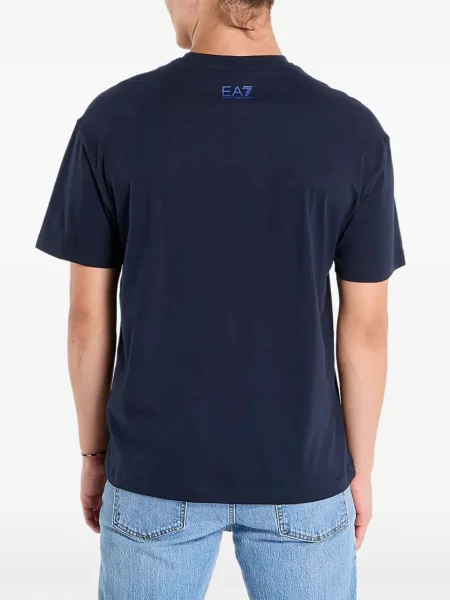 Тениска Ea7 Emporio Armani с принт синьо