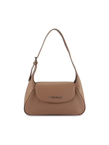 Lniana torebka Valentino Bags beżowa