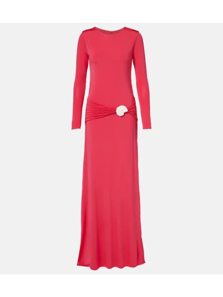Rochie maxi Cala De La Cruz din jerseu roz
