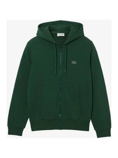 Bluza z kapturem Lacoste Colorblock z pełnym zamkiem L zielona
