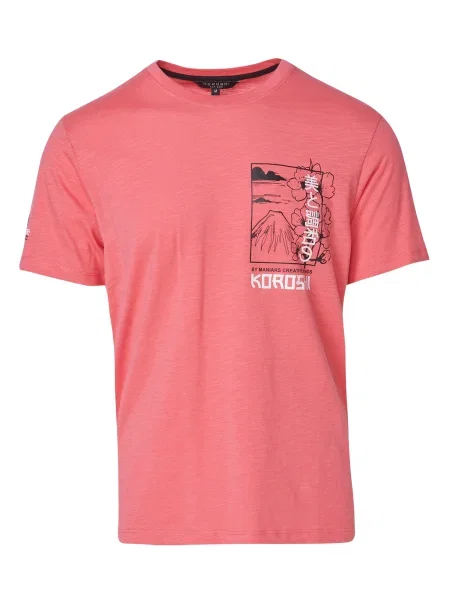 KOROSHI Tricou roz / negru alb