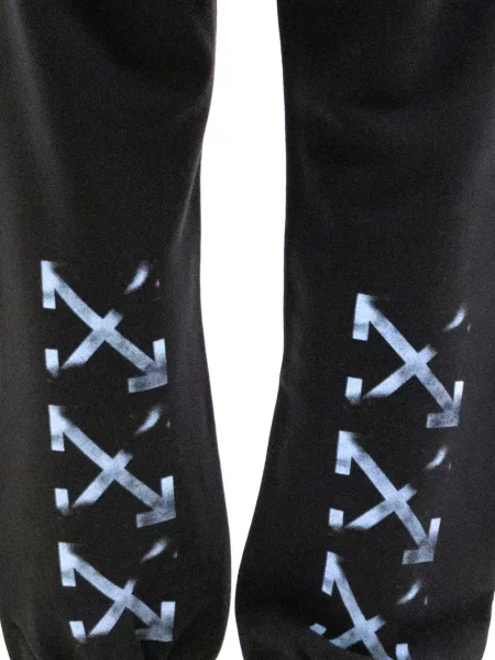 Pantaloni Off-white cu imagine alergare alb
