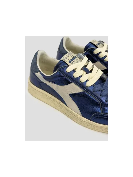 Sneakersy Diadora skórzane z przetarciami niebieskie