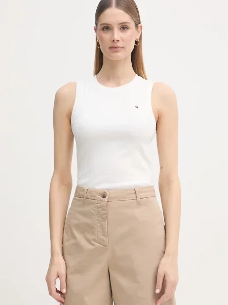 Tommy Hilfiger bombažen top bela