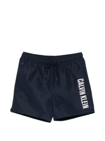 Slip de baie Calvin Klein cu autograf albastru