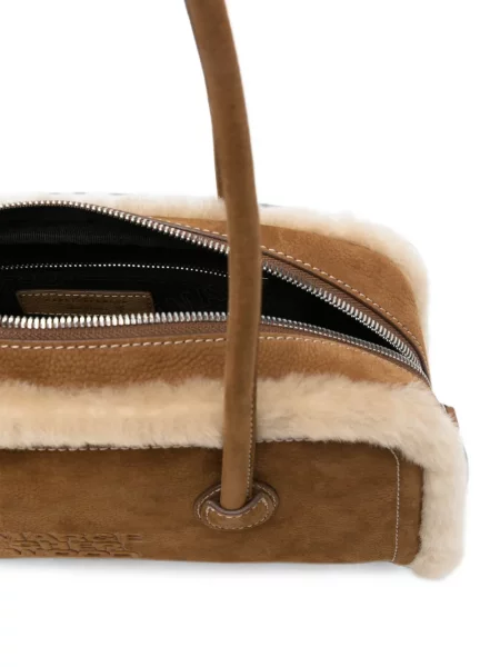 Τσάντα shopper Marge Sherwood από δέρμα προβάτου με αυτόγραφο καφέ