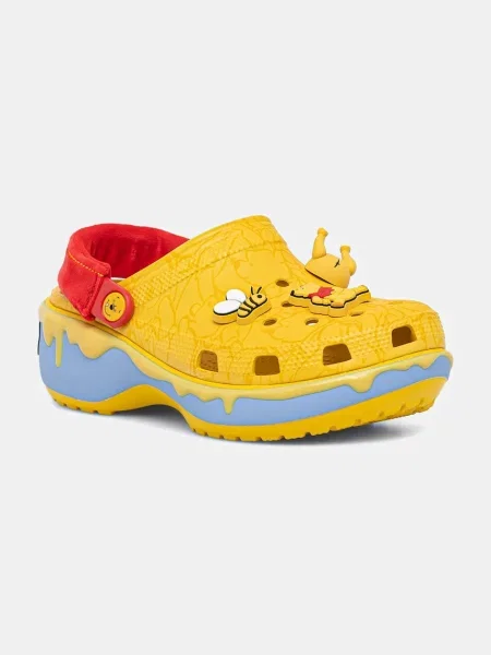 Чехли Crocs Classic Winnie The Pooh Clog с платформа жълто