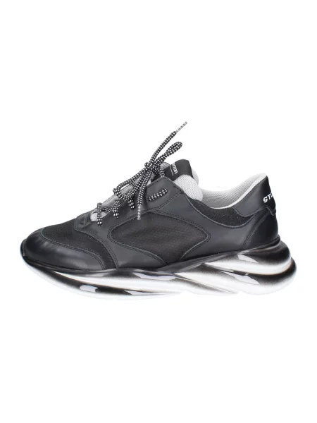 Sneakersy Stokton sznurowane skórzane czarne