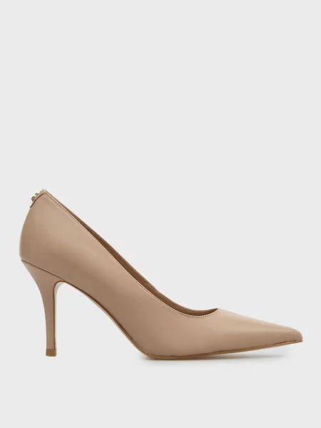 Шкіряні туфлі Guess бежеві
