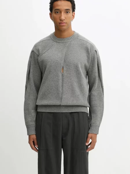 Axel Arigato pulover din amestec de lână Stitch paneled light gri