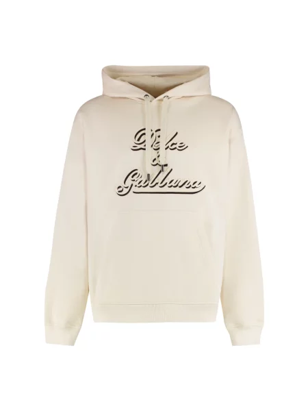 Bluza z kapturem Dolce And Gabbana z logo beżowa