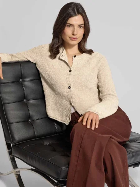 Kardigan rozpinany krój regular fit z mieszanki bawełny Marc O'polo beżowy