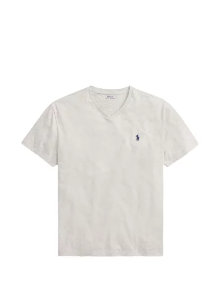 Tricou polo Polo Ralph Lauren cu autograf cu 5 buzunare în carouri gri