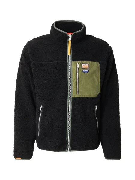 Superdry Jachetă fleece albastru marin / oliv negru