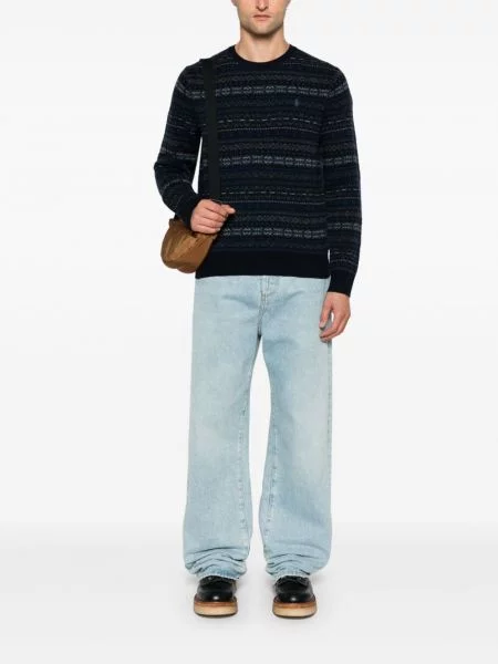 Pledas raštuotas drobė kaklaraištis Polo Ralph Lauren mėlyna