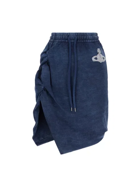 Sznurek ściągający spódnica Vivienne Westwood z falbankami niebieska