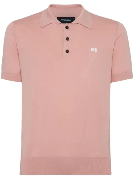 Polo Dsquared2 cu broderie roz