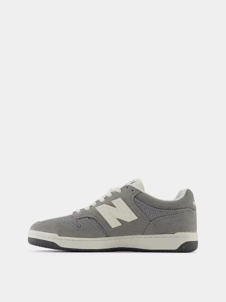 Кожаные кеды New Balance серые