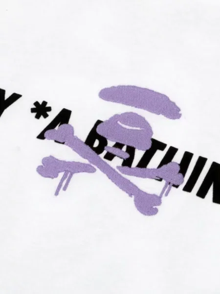 Lung tricou Aape By A Bathing Ape cu imagine alb