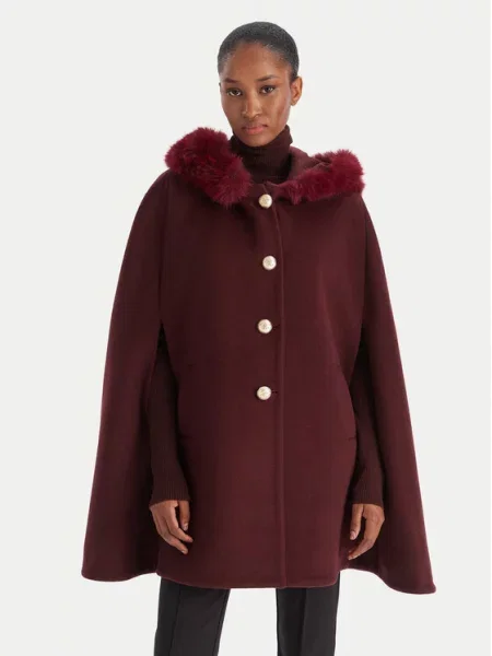 YES LONDON Вовняне пальто бордовий
