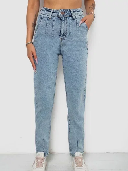 Джинси мом Ager бавовна/поліестер блакитний