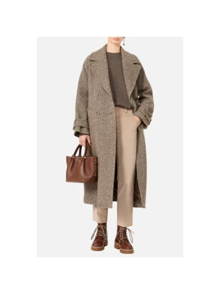 Płaszcz Weekend Max Mara wełniany brązowy