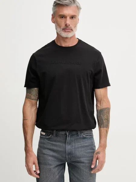 Armani Exchange tricou pentru bărbați din negru