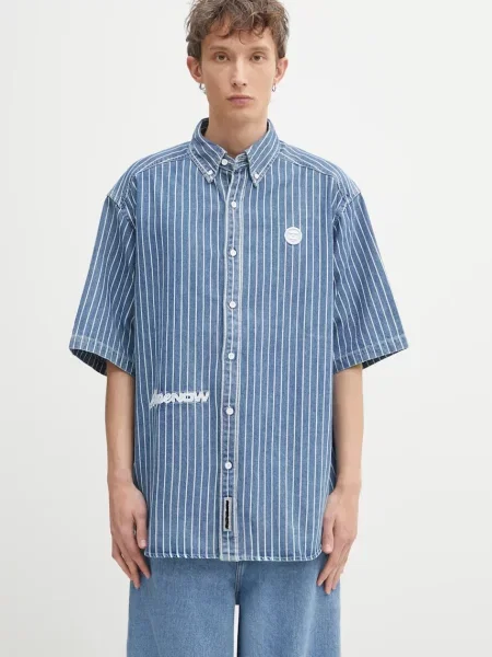 AAPE cămașă jeans Now cu guler button-down relaxed