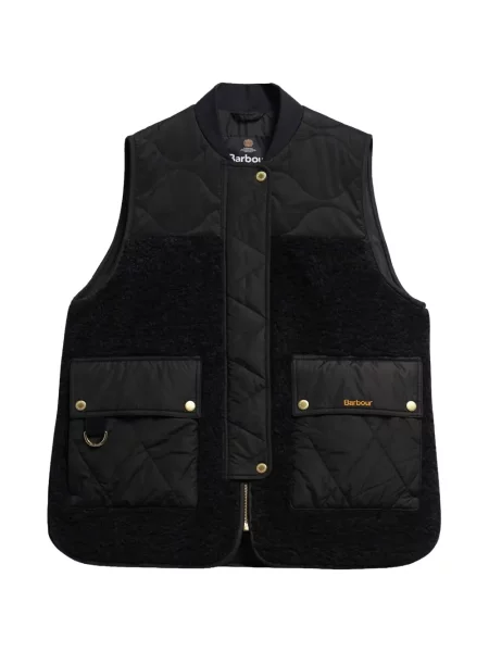 Matlasat vestă Barbour din fleece negru