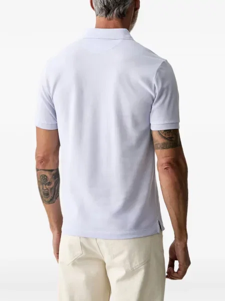 Tricou polo Hackett London cu broderie violet